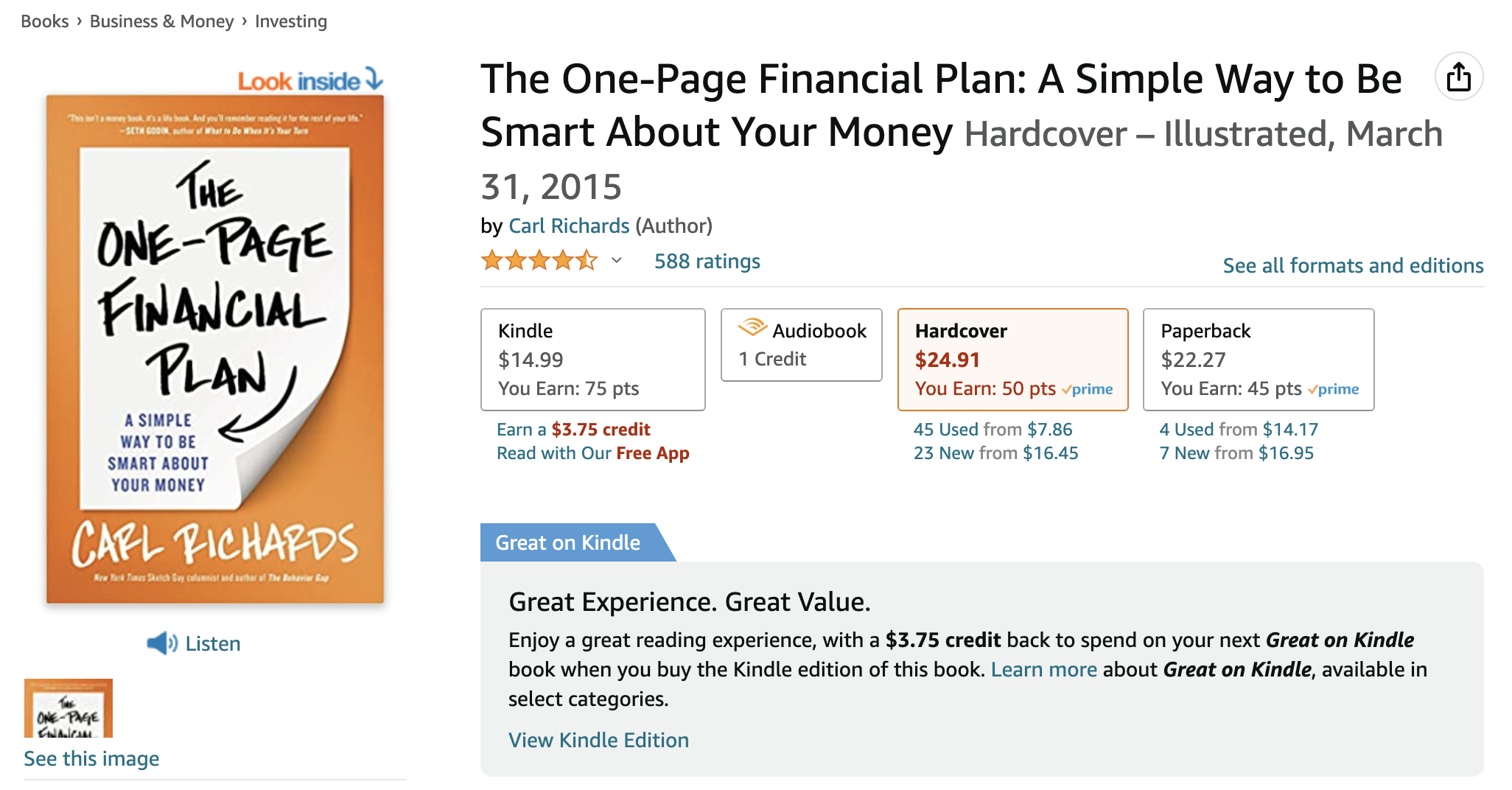 The One-Page Financial Plan