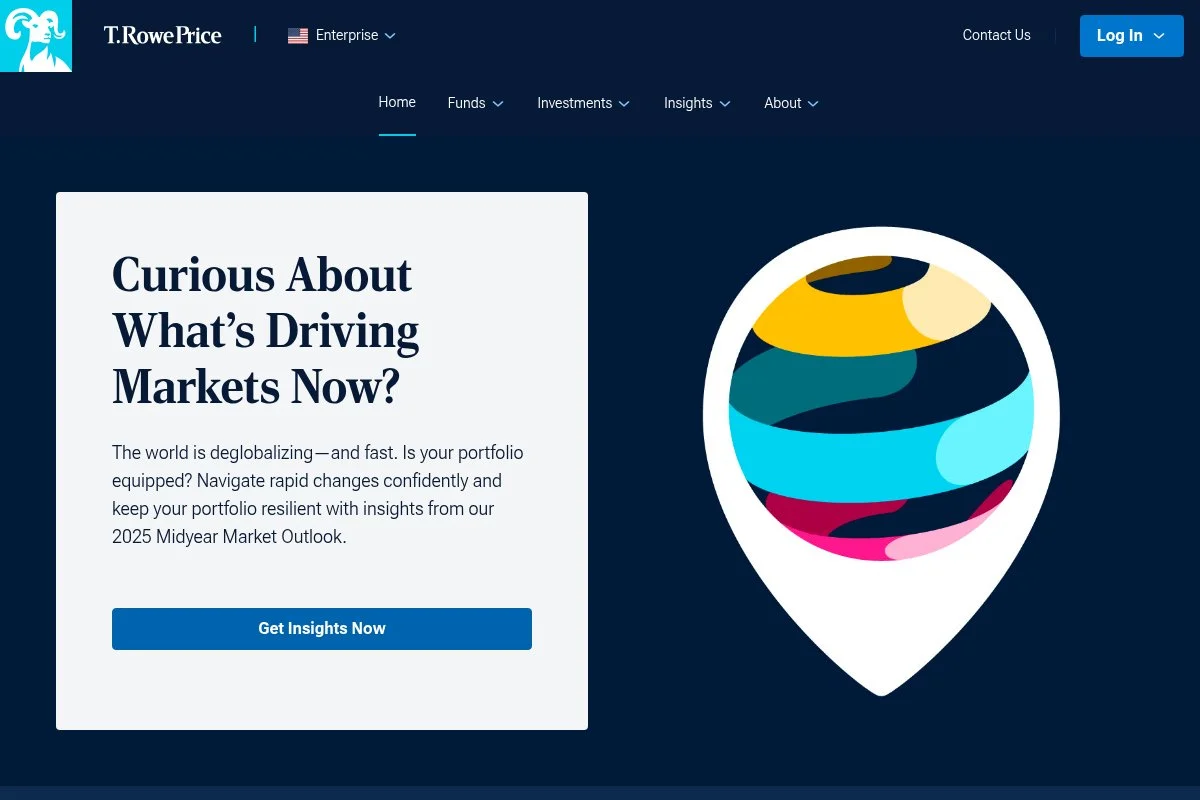 Screenshot of T. Rowe Price homepage