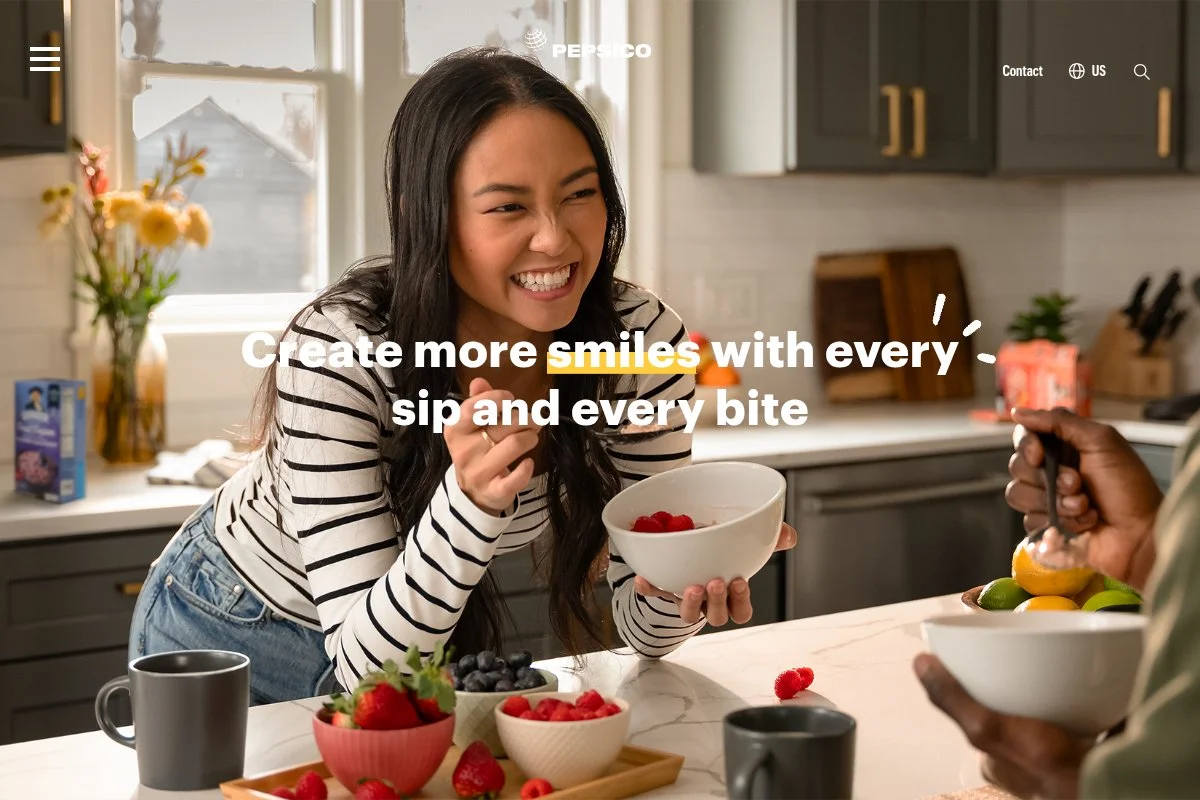 Screenshot of PepsiCo homepage