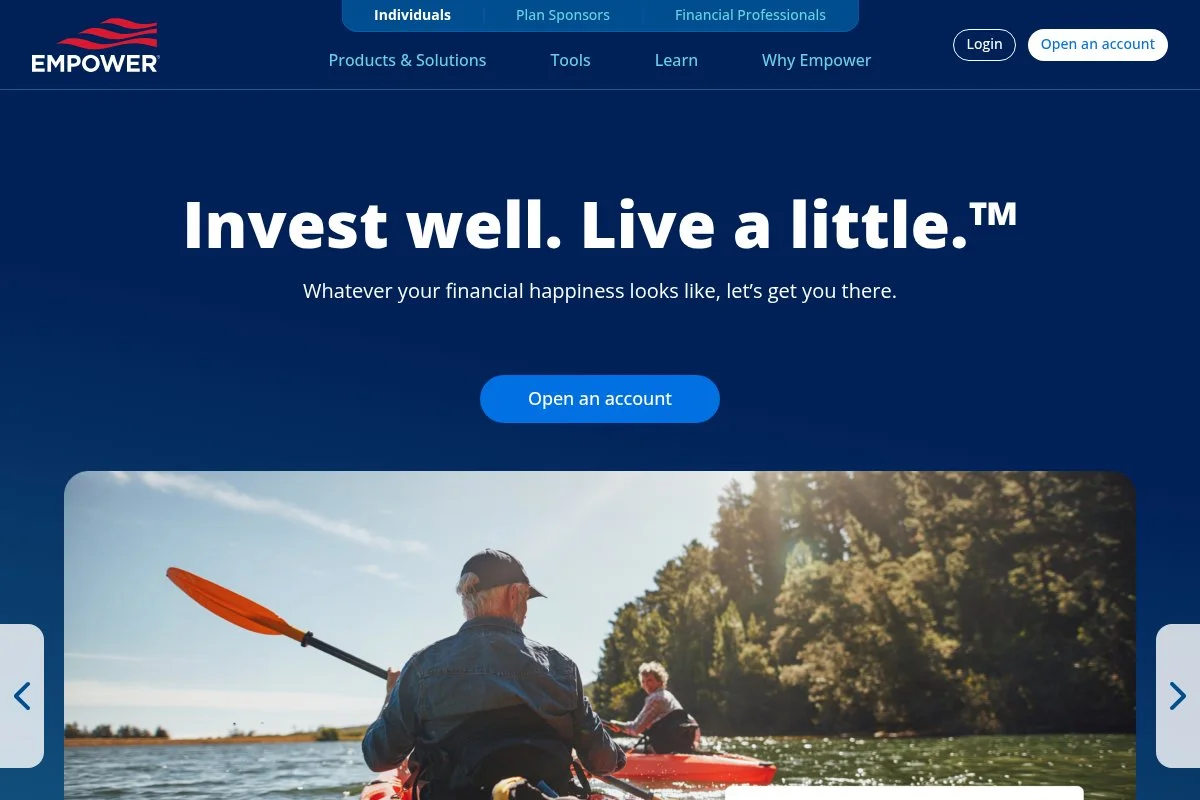 Screenshot of Personal Capital homepage