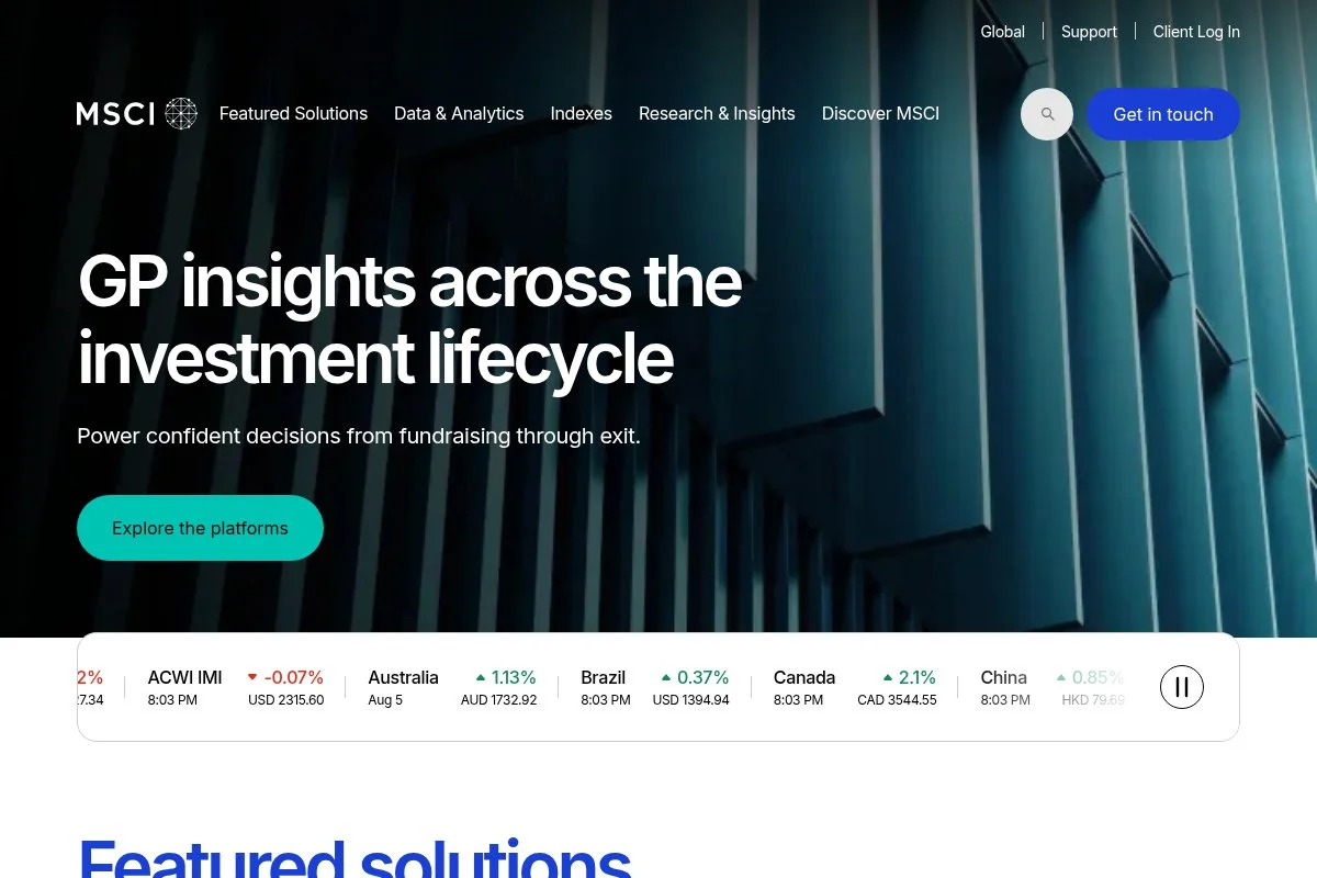 Screenshot of Sustainable (ESG) Investing homepage