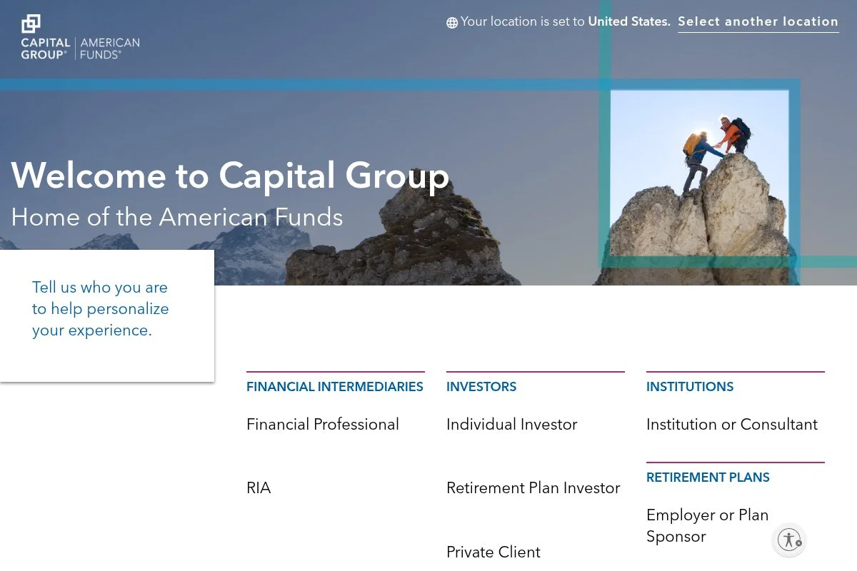 Screenshot of American Funds Income Fund homepage