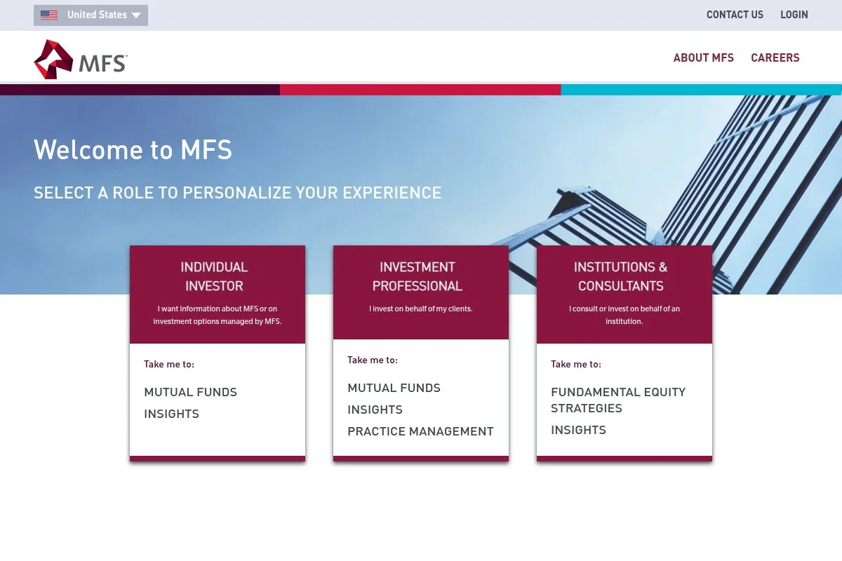 Screenshot of MFS Dividend Income Fund homepage