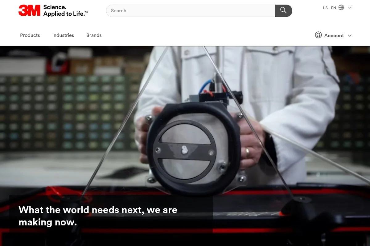 Screenshot of 3M homepage
