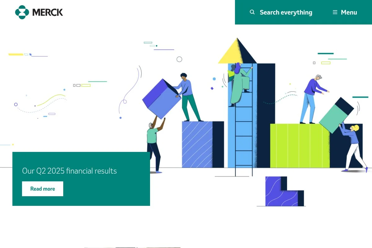 Screenshot of Merck & Co. homepage