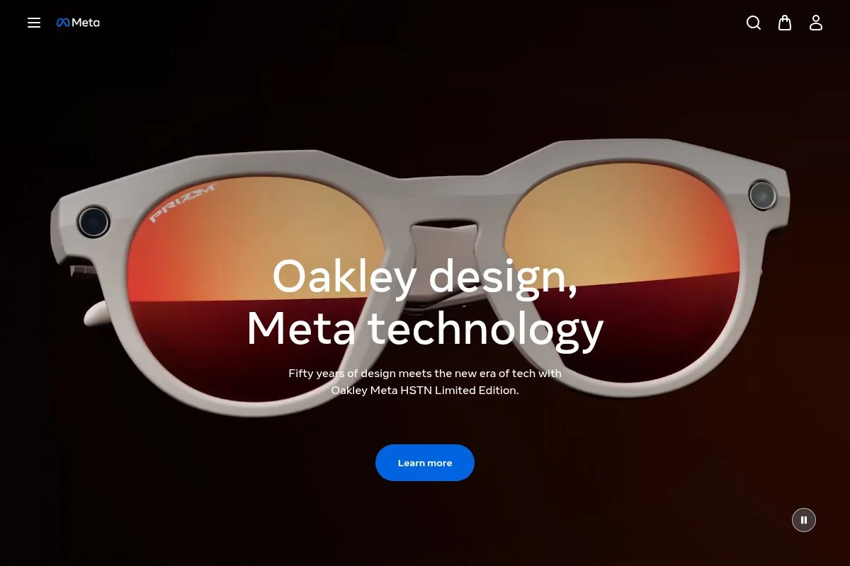 Screenshot of Meta Platforms homepage