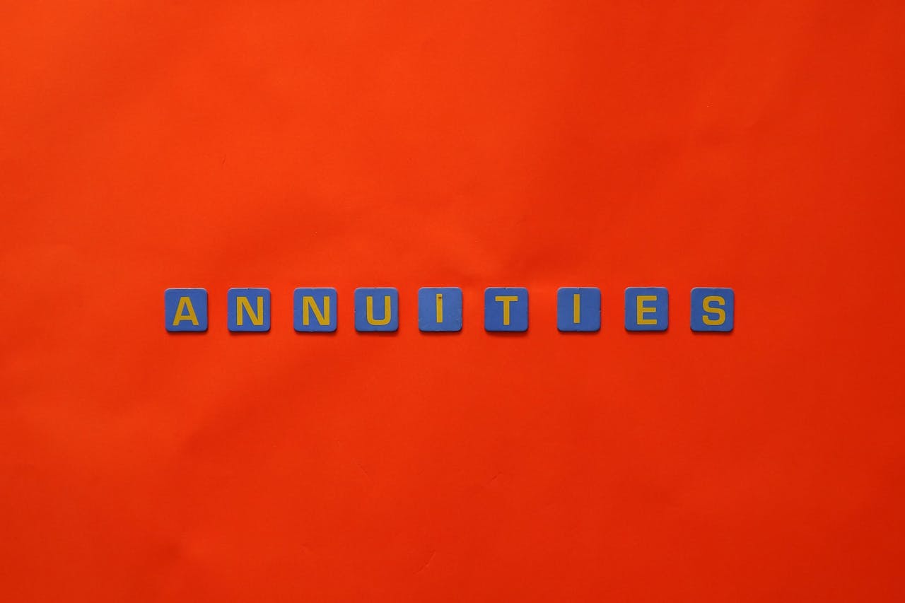 red background with annuities in block letters; Consider an Annuity Right Now