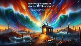crazy colored waves crashing down on a house; Rethinking Portfolios After the 2022 Bond Shock