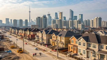 city scape in older town; housing market stimulus