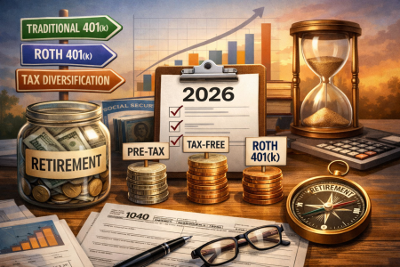 image showing stacks of money; Navigating the Mandatory Roth Catch-Up in 2026 in Retirement