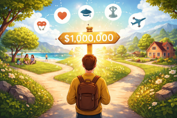hiking man see a number on the trail; Why Your Magic Number Isn’t a Map to Happiness