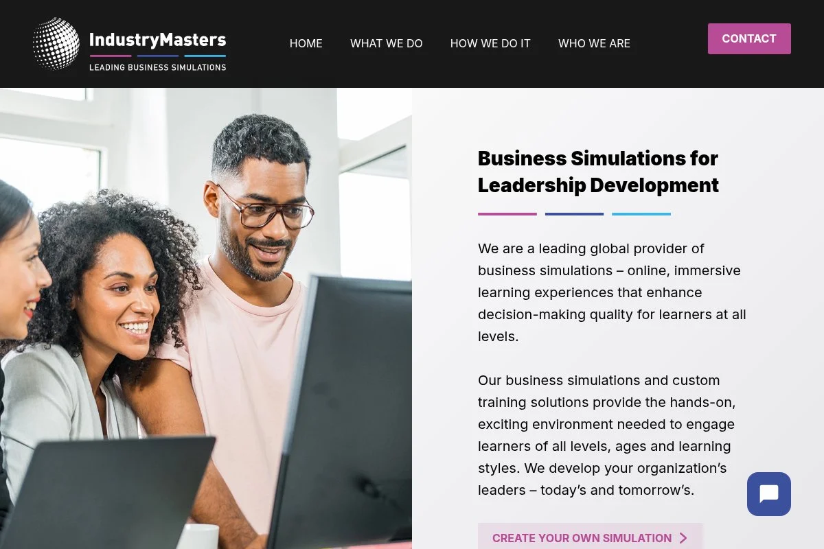 Screenshot of IndustryMasters homepage