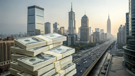 dollars in the foreground city in the back; Dollar Demise Story Falls Apart