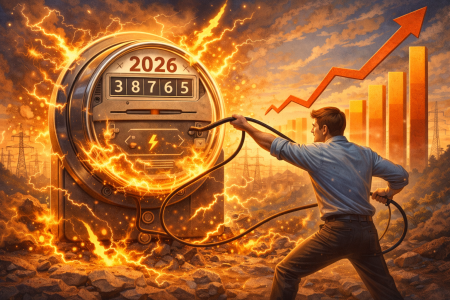 man slaying his electrical meter with a whip; Taming the Meter- How to Outsmart 2026’s Rising Electricity Rates