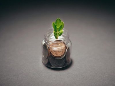 money in a jar with plant coming out the top; Disciplined Investor: How to Stay Consistent When Markets Feel Uncertain
