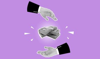 hand on top and bottom of money; Reinvest Everything Is Bad Advice for Most Entrepreneurs