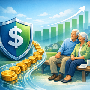 Annuity providing guaranteed income stream to retirees illustration