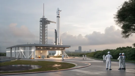 image showing a space station in the morning fog; spacex engineering post ipo support