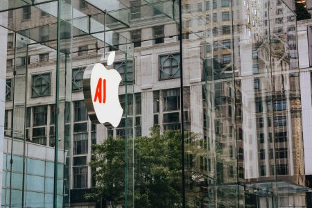 apple headquarters, apple and AI on building; Alphabet AI spending tests profit margins