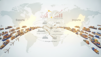 showing an import, export report; Exports jump, imports surge in June report