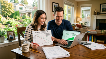 couple working on their finances; One Extra Mortgage Payment Can Change Everything