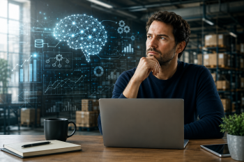 founder working with machine learning and thinking