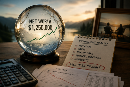 a crystal ball talking about your retirement; Your Net Worth Could Be Lying to You About Your Retirement