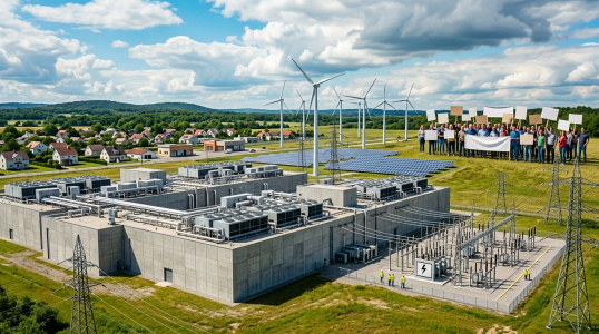 image of a data center; Data Centers Are Becoming a Political Flashpoint