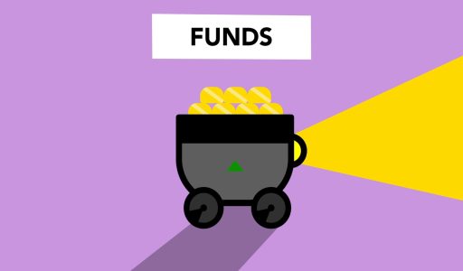 graphic showing a coal cart with money inside; Index Fund; Why Do Experts Recommend