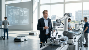 man working with robotics;