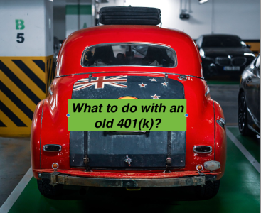 an old red antique car with wrapper saying what to do with an old 401 (k); What to Do With an Old 401(k)