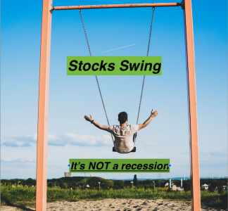 a man on a swing, stocks swing it's not a recession; Why Wild Stock Swings May Not Signal Recession