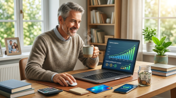 man building investments with his credit card cash rewards;