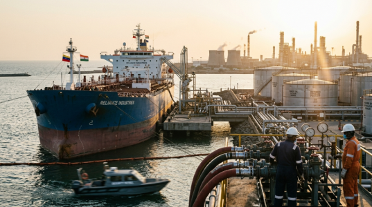 oil tanks off-loading oil from Venezuela sending to others
