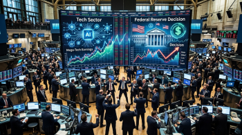 showing wall street and heavy trading on the floor
