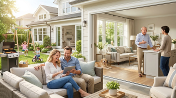 Showing couple living in an upgraded home.